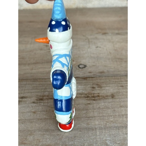 Vintage Department 56 Snowman Snowsuit Ornament Blue and White 5"‎ - Picture 7 of 13